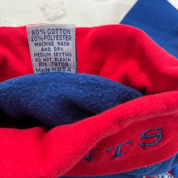 Vintage 90’s NFL Giants Turtleneck Pullover Sweatshirt Blue Men’s L Made In USA - Picture 11 of 11